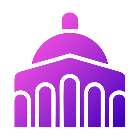 mosque icon solid gradient pink style ramadan illustration vector element and symbol perfect. Icon sign from modern collection for web.のイラスト素材