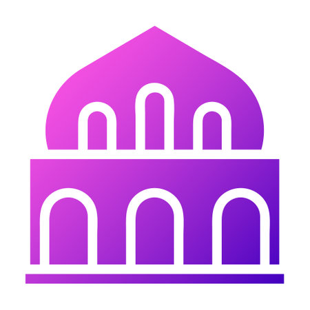 mosque icon solid gradient pink style ramadan illustration vector element and symbol perfect. Icon sign from modern collection for web.のイラスト素材