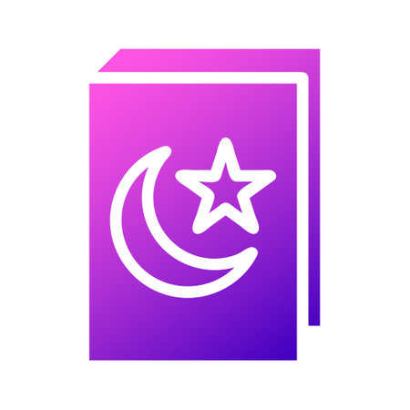 quran icon solid gradient pink style ramadan illustration vector element and symbol perfect. Icon sign from modern collection for web.のイラスト素材