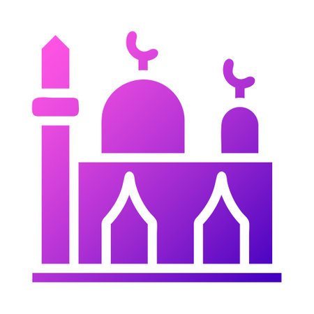 mosque icon solid gradient pink style ramadan illustration vector element and symbol perfect. Icon sign from modern collection for web.のイラスト素材
