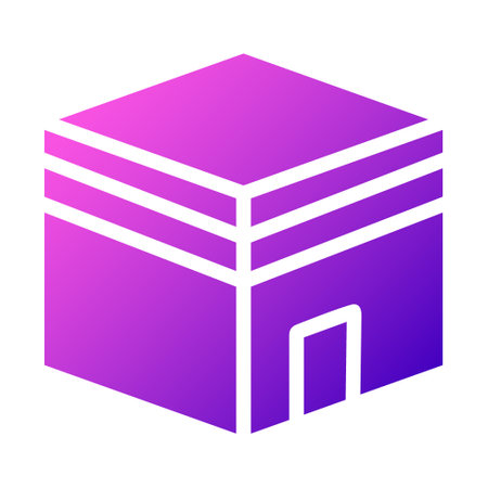 kaaba icon solid gradient pink style ramadan illustration vector element and symbol perfect. Icon sign from modern collection for web.のイラスト素材