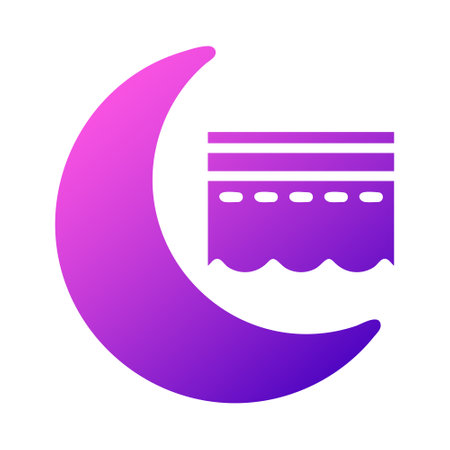 kaaba icon solid gradient pink style ramadan illustration vector element and symbol perfect. Icon sign from modern collection for web.のイラスト素材