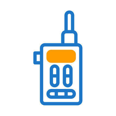 walkie talkie icon duotone blue orange style military illustration vector army element and symbol perfect. Icon sign from modern collection for web.のイラスト素材