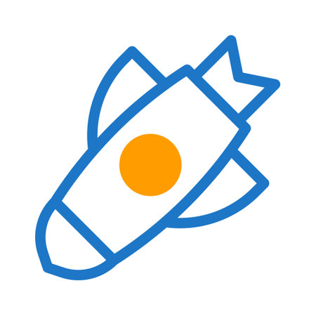 missile icon duotone blue orange style military illustration vector army element and symbol perfect. Icon sign from modern collection for web.のイラスト素材