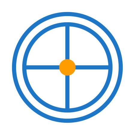 target icon duotone blue orange style military illustration vector army element and symbol perfect. Icon sign from modern collection for web.のイラスト素材