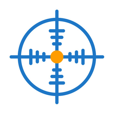target icon duotone blue orange style military illustration vector army element and symbol perfect. Icon sign from modern collection for web.のイラスト素材