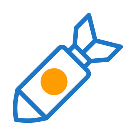missile icon duotone blue orange style military illustration vector army element and symbol perfect. Icon sign from modern collection for web.のイラスト素材