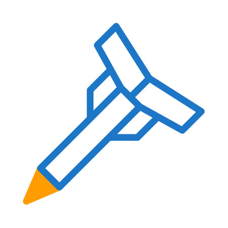 missile icon duotone blue orange style military illustration vector army element and symbol perfect. Icon sign from modern collection for web.のイラスト素材