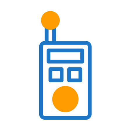 walkie talkie icon duotone blue orange style military illustration vector army element and symbol perfect. Icon sign from modern collection for web.のイラスト素材