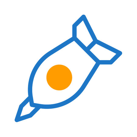 missile icon duotone blue orange style military illustration vector army element and symbol perfect. Icon sign from modern collection for web.のイラスト素材