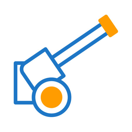cannon icon duotone blue orange style military illustration vector army element and symbol perfect. Icon sign from modern collection for web.のイラスト素材