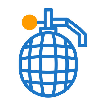 grenade icon duotone blue orange style military illustration vector army element and symbol perfect. Icon sign from modern collection for web.のイラスト素材