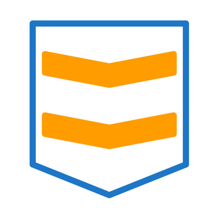 badge icon duotone blue orange style military illustration vector army element and symbol perfect. Icon sign from modern collection for web.のイラスト素材