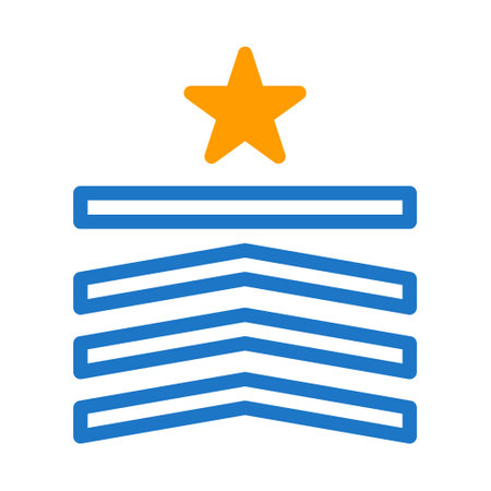 badge icon duotone blue orange style military illustration vector army element and symbol perfect. Icon sign from modern collection for web.のイラスト素材