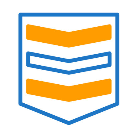 badge icon duotone blue orange style military illustration vector army element and symbol perfect. Icon sign from modern collection for web.のイラスト素材