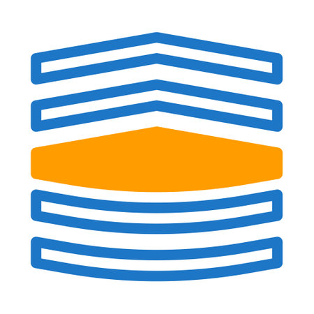badge icon duotone blue orange style military illustration vector army element and symbol perfect. Icon sign from modern collection for web.のイラスト素材