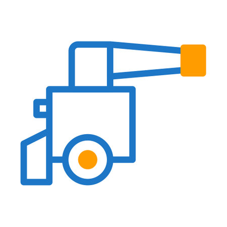 cannon icon duotone blue orange style military illustration vector army element and symbol perfect. Icon sign from modern collection for web.のイラスト素材