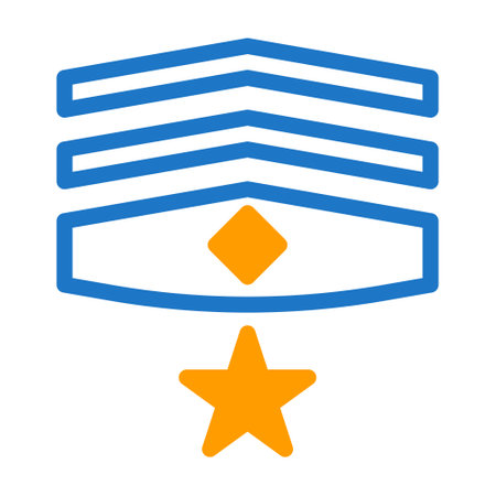 badge icon duotone blue orange style military illustration vector army element and symbol perfect. Icon sign from modern collection for web.のイラスト素材