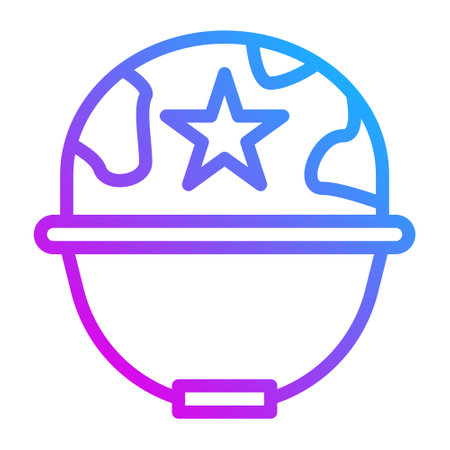 helmet icon gradient purple style military illustration vector army element and symbol perfect. Icon sign from modern collection for web.のイラスト素材