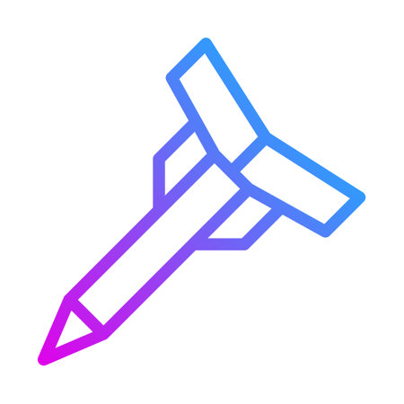 missile icon gradient purple style military illustration vector army element and symbol perfect. Icon sign from modern collection for web.のイラスト素材