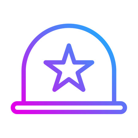 helmet icon gradient purple style military illustration vector army element and symbol perfect. Icon sign from modern collection for web.のイラスト素材