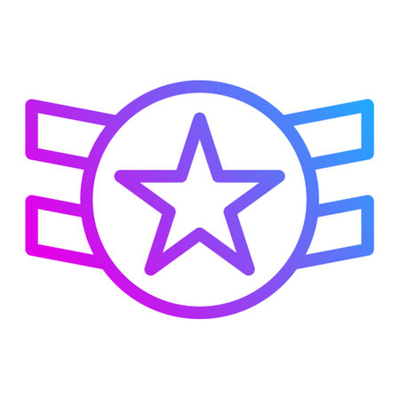 badge icon gradient purple style military illustration vector army element and symbol perfect. Icon sign from modern collection for web.のイラスト素材