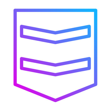 badge icon gradient purple style military illustration vector army element and symbol perfect. Icon sign from modern collection for web.のイラスト素材