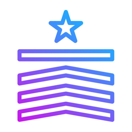 badge icon gradient purple style military illustration vector army element and symbol perfect. Icon sign from modern collection for web.のイラスト素材