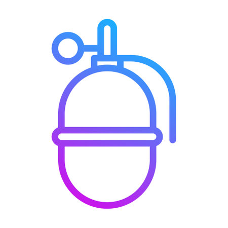 grenade icon gradient purple style military illustration vector army element and symbol perfect. Icon sign from modern collection for web.のイラスト素材