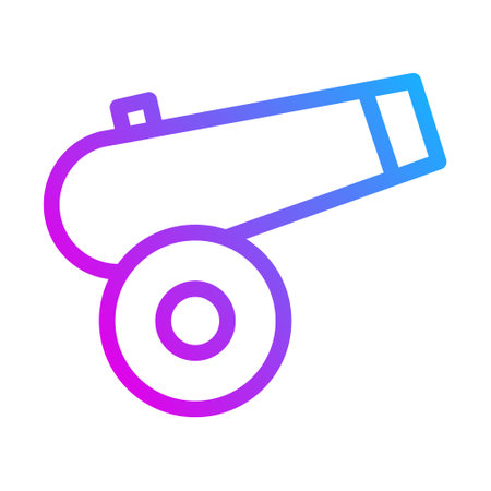 cannon icon gradient purple style military illustration vector army element and symbol perfect. Icon sign from modern collection for web.のイラスト素材