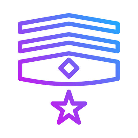 badge icon gradient purple style military illustration vector army element and symbol perfect. Icon sign from modern collection for web.のイラスト素材