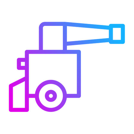 cannon icon gradient purple style military illustration vector army element and symbol perfect. Icon sign from modern collection for web.のイラスト素材