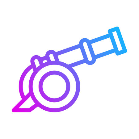 cannon icon gradient purple style military illustration vector army element and symbol perfect. Icon sign from modern collection for web.のイラスト素材
