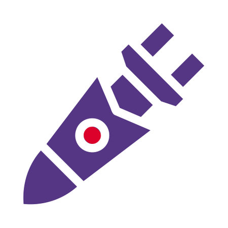 missile icon solid red purple style military illustration vector army element and symbol perfect. Icon sign from modern collection for web.のイラスト素材