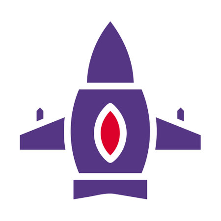 airplane icon solid red purple style military illustration vector army element and symbol perfect. Icon sign from modern collection for web.のイラスト素材