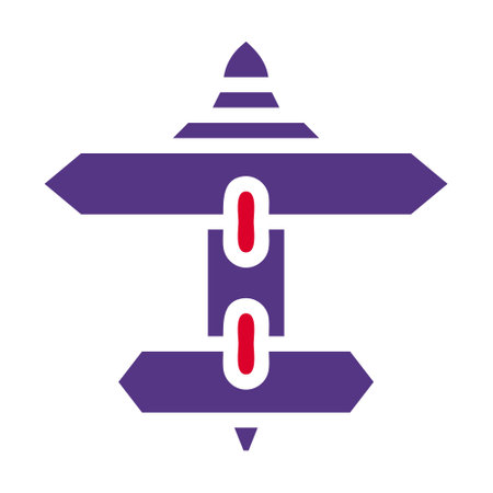 airplane icon solid red purple style military illustration vector army element and symbol perfect. Icon sign from modern collection for web.のイラスト素材