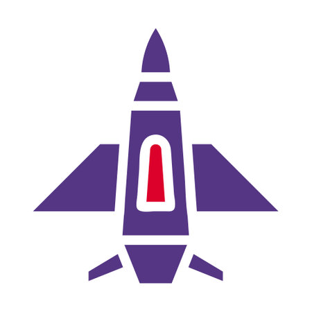 airplane icon solid red purple style military illustration vector army element and symbol perfect. Icon sign from modern collection for web.のイラスト素材
