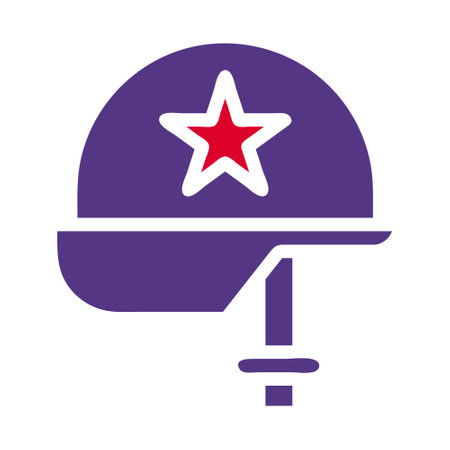 helmet icon solid red purple style military illustration vector army element and symbol perfect. Icon sign from modern collection for web.のイラスト素材