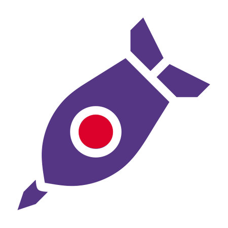 missile icon solid red purple style military illustration vector army element and symbol perfect. Icon sign from modern collection for web.のイラスト素材