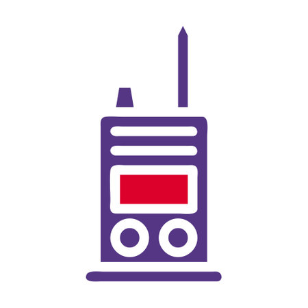 walkie talkie icon solid red purple style military illustration vector army element and symbol perfect. Icon sign from modern collection for web.のイラスト素材