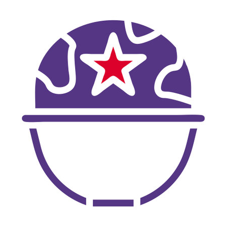 helmet icon solid red purple style military illustration vector army element and symbol perfect. Icon sign from modern collection for web.のイラスト素材