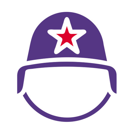 helmet icon solid red purple style military illustration vector army element and symbol perfect. Icon sign from modern collection for web.のイラスト素材