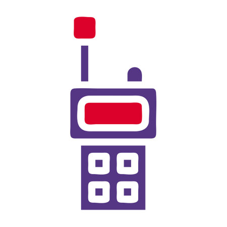 walkie talkie icon solid red purple style military illustration vector army element and symbol perfect. Icon sign from modern collection for web.のイラスト素材