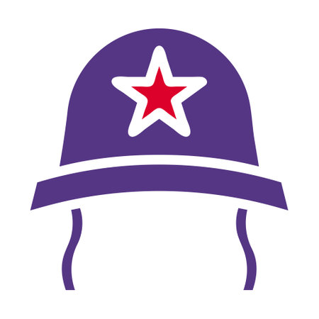 helmet icon solid red purple style military illustration vector army element and symbol perfect. Icon sign from modern collection for web.のイラスト素材