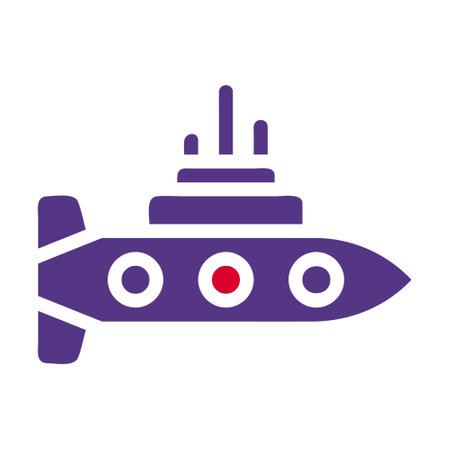 submarine icon solid red purple style military illustration vector army element and symbol perfect. Icon sign from modern collection for web.のイラスト素材