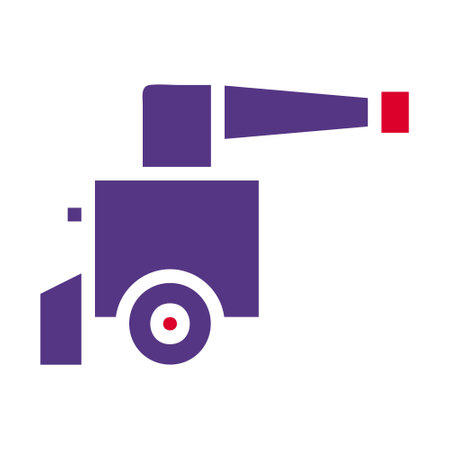 cannon icon solid red purple style military illustration vector army element and symbol perfect. Icon sign from modern collection for web.のイラスト素材