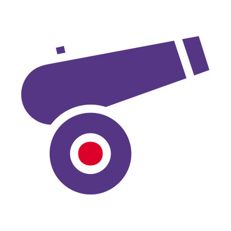 cannon icon solid red purple style military illustration vector army element and symbol perfect. Icon sign from modern collection for web.のイラスト素材