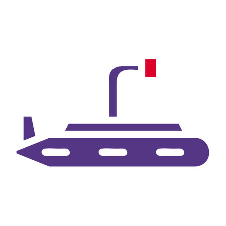 submarine icon solid red purple style military illustration vector army element and symbol perfect. Icon sign from modern collection for web.のイラスト素材