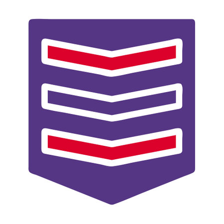 badge icon solid red purple style military illustration vector army element and symbol perfect. Icon sign from modern collection for web.のイラスト素材