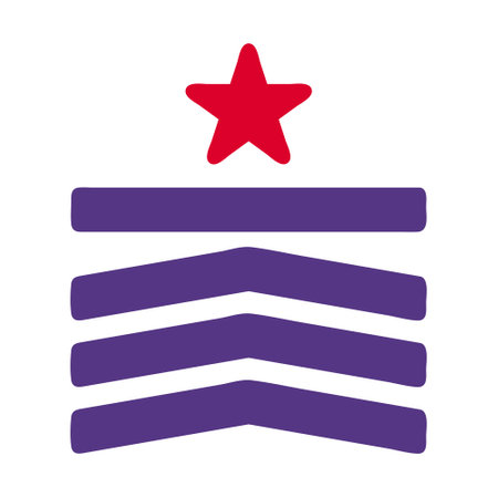 badge icon solid red purple style military illustration vector army element and symbol perfect. Icon sign from modern collection for web.のイラスト素材